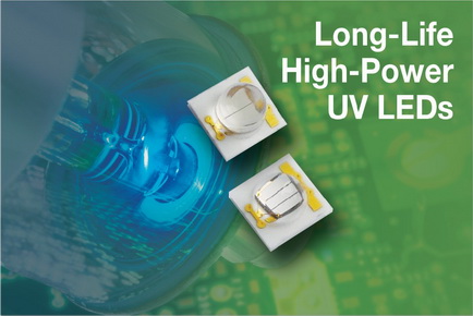 Vishay的新款带硅树脂透镜和陶瓷底的高功率UV LED具有极长使用寿命