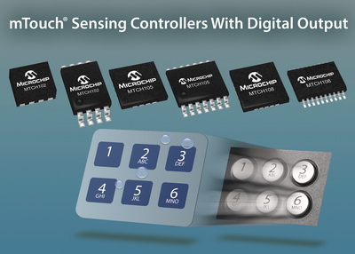 Microchip全新的mTouch®触摸传感控制器在成本敏感的低功耗应用中