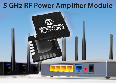 Microchip推出基于IEEE 802.11ac Wi-Fi标准的全新5 GHz功率放大器模块