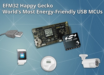 Silicon Labs推出全球最节能的USB微控制器EFM32® Happy Gecko