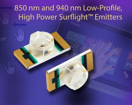 Vishay推出采用超薄SMD封装并内嵌透镜的新款红外发光二极管可发出强红外光