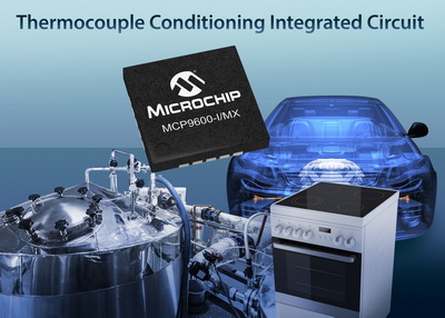 Microchip推出全球首个集成热电偶电动势的温度转换器， 简化设计、空间与成本要求