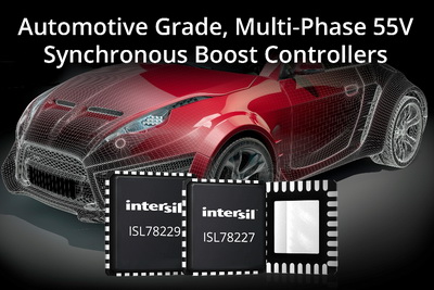 Intersil多相55V同步升压控制器简化汽车电源系统设计